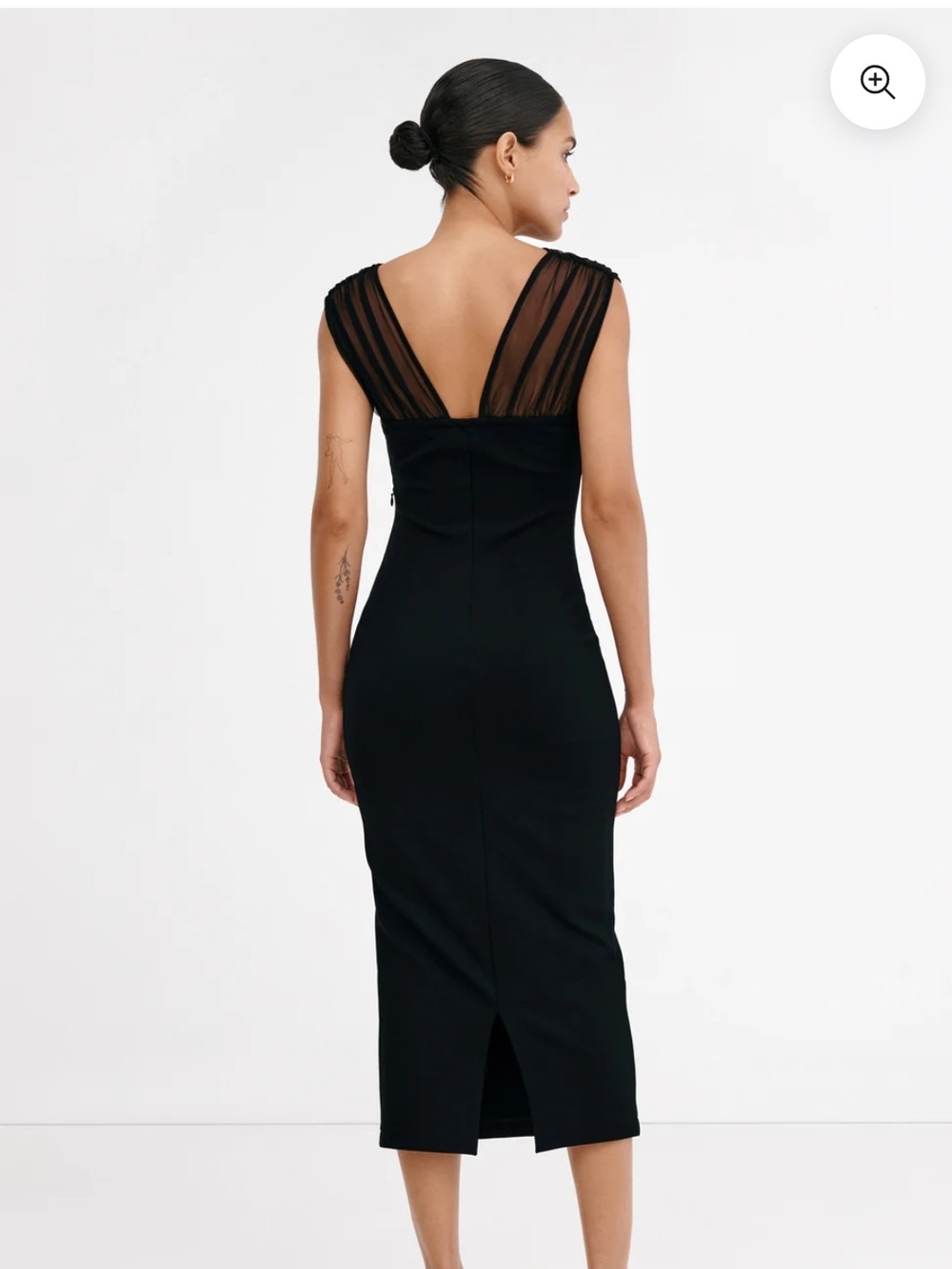 Marcella Waldorf Dress $148(current)European Ponte & Mesh Midi Dress NWT/NWOT - Picture 3 of 4